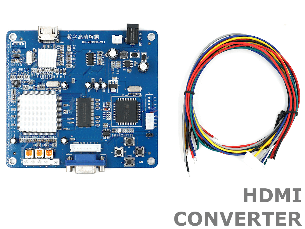Rgbhv SG-VC9900 RGBS RGBHV CGA EGA VGA to HDMI Converter Board & Cable Kit ...