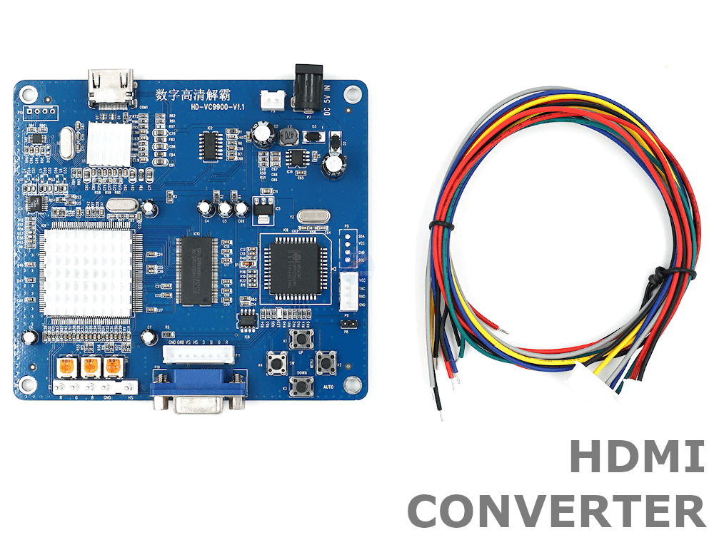 Scheda Convertitore Video HD Per Arcade – Ingresso VGA/RGB/CGA/YUV, Uscita Fino A 1360×768, Auto-scan 15K/24K/31K