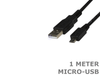 Black 1 Meter USB 2.0 Standard Type-A to Micro-B Cable - techexpress nz