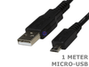 Black 1 Meter USB 2.0 Standard Type-A to Micro-B Cable - techexpress nz
