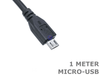 Black 1 Meter USB 2.0 Standard Type-A to Micro-B Cable - techexpress nz