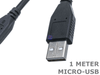 Black 1 Meter USB 2.0 Standard Type-A to Micro-B Cable - techexpress nz