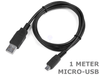 Black 1 Meter USB 2.0 Standard Type-A to Micro-B Cable - techexpress nz