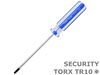 Torx TR 10 TR10 Tamper-Resistant Pin-in Hollow Tip Security Bit Screwdriver - techexpress nz