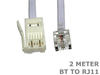 2 Meter BT to RJ11 Modem Telephone to phone line jack cable cord lead 2M - techexpress nz