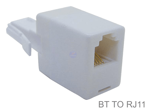 BT Telephone Male Plug to RJ11 Female Socket Adapter Converter - techexpress nz