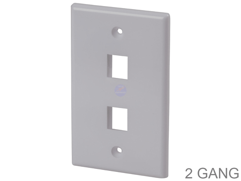 Faceplate 2 Gang White Dual Port for Two Keystone Jacks - techexpress nz