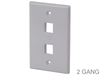 Faceplate 2 Gang White Dual Port for Two Keystone Jacks - techexpress nz