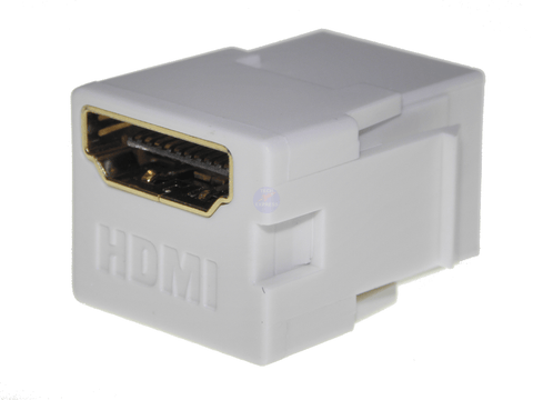 White HDMI Female to Female Keystone Jack Socket Outlet for Wall Plates - techexpress nz