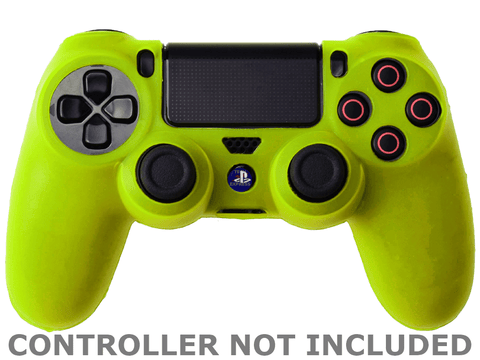 Yellow Anti-Slip Silicone Rubber PS4 Controller Protective Sleeve Grip Cover - techexpress nz