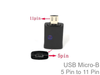 Micro USB 11 pin plug to 5 pin socket adapter for Samsung MHL HDMI converter - techexpress nz
