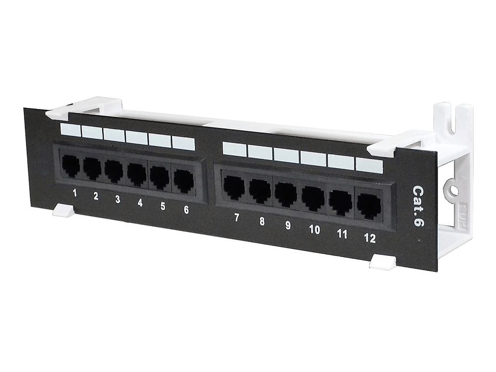 12 port patch panel cat 6 RJ45 Mini Computer LAN Network Surface Wall Mount cat6 - techexpress nz