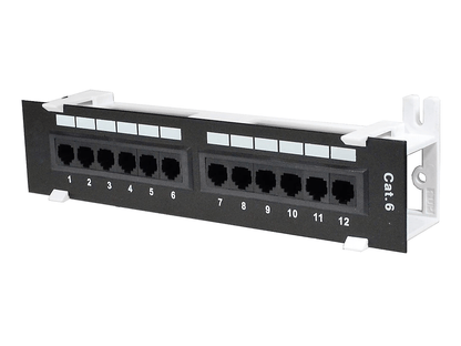 12 port patch panel cat 6 RJ45 Mini Computer LAN Network Surface Wall Mount cat6 - techexpress nz
