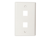 Faceplate 2 Gang White Dual Port for Two Keystone Jacks - techexpress nz