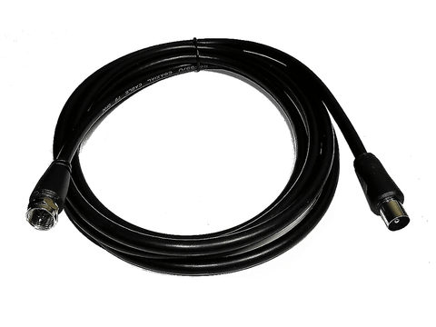 2 Meter UHF Screw F Type Male Plug to Male PAL RF Cable Cord 2M Television Lead - techexpress nz