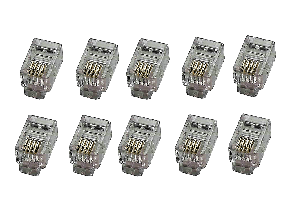 4P4C Crimp Telephone Fax Modem Handset Plug Connector for Stranded Cab ...