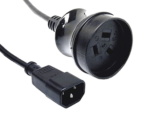 IEC C14 Male to 3 Pin NZ Mains Power Socket Adapter Cable 500mm - techexpress nz