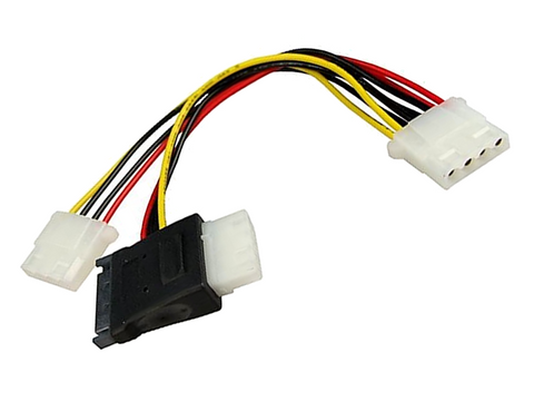 SATA to 2x 4 Pin Molex Power Cable Connectors Adapter Splitter Converter - techexpress nz
