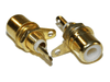 White Gold plated Panel Chassis Mount RCA Phono Female Socket solder connector - techexpress nz