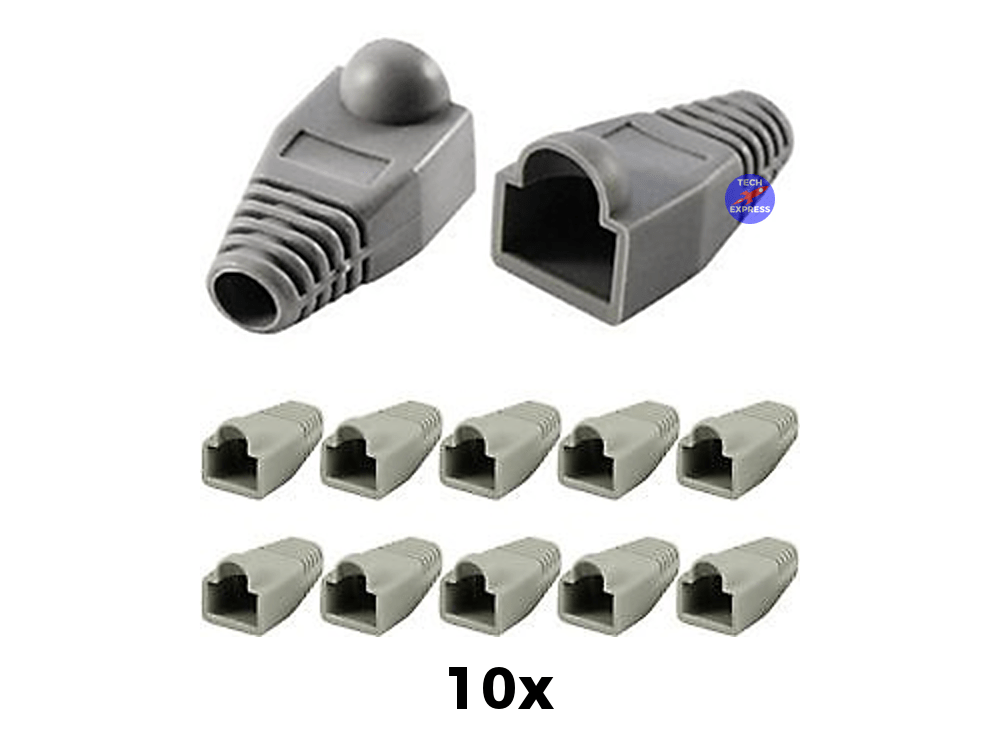 Grey RJ45 Plug connector Strain Relief Boot 10pc Bag – Techexpress NZ
