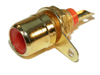 Red Gold plated Panel Chassis Mount RCA Phono Female Socket solder connector - techexpress nz