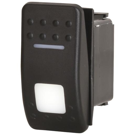 SPDT Dual Illuminated Rocker Switch with Labels and Interchangeable Covers - White - techexpress nz
