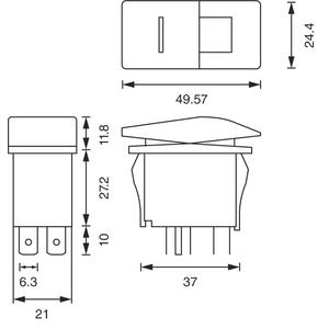 SPDT Dual Illuminated Rocker Switch with Labels and Interchangeable Covers - White - techexpress nz