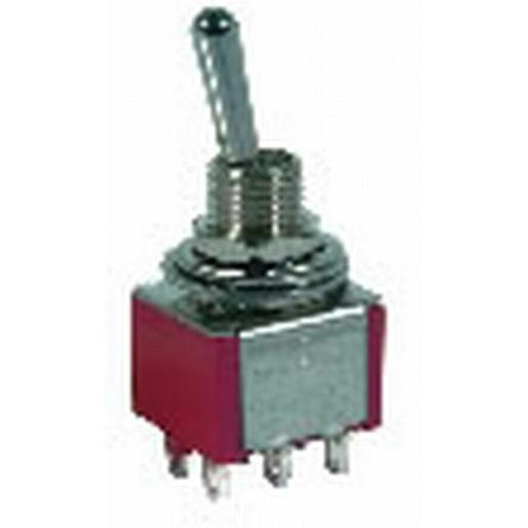 DPDT Miniature Toggle Switch - Solder Tag Centre Off(on - off - on) - techexpress nz