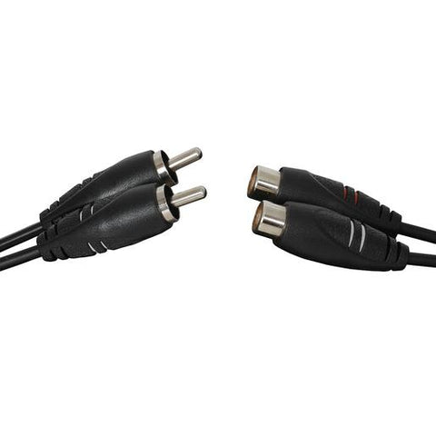 2 x RCA Plugs to 2 x RCA Sockets Audio Cable - 1.5m - techexpress nz