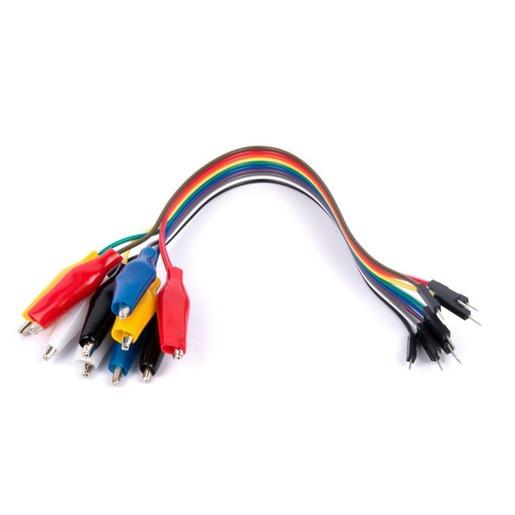 10 Piece Jumper Lead Set - Alligator Clip to Pin - techexpress nz