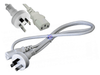 White 1.5 Meter 3 pin Male plug to Female IEC C13 socket power cable cord 1.5M lead - techexpress nz
