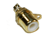 White Gold plated Panel Chassis Mount RCA Phono Female Socket solder connector - techexpress nz