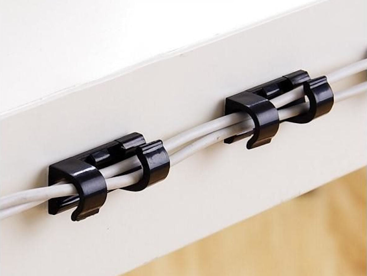 Adhisive Clips Black Self-Adhesive Cable Clips 20 Pieces – Techexpress NZ