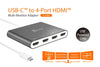 USB-C 4 Port HDMI Multi Monitor Adapter