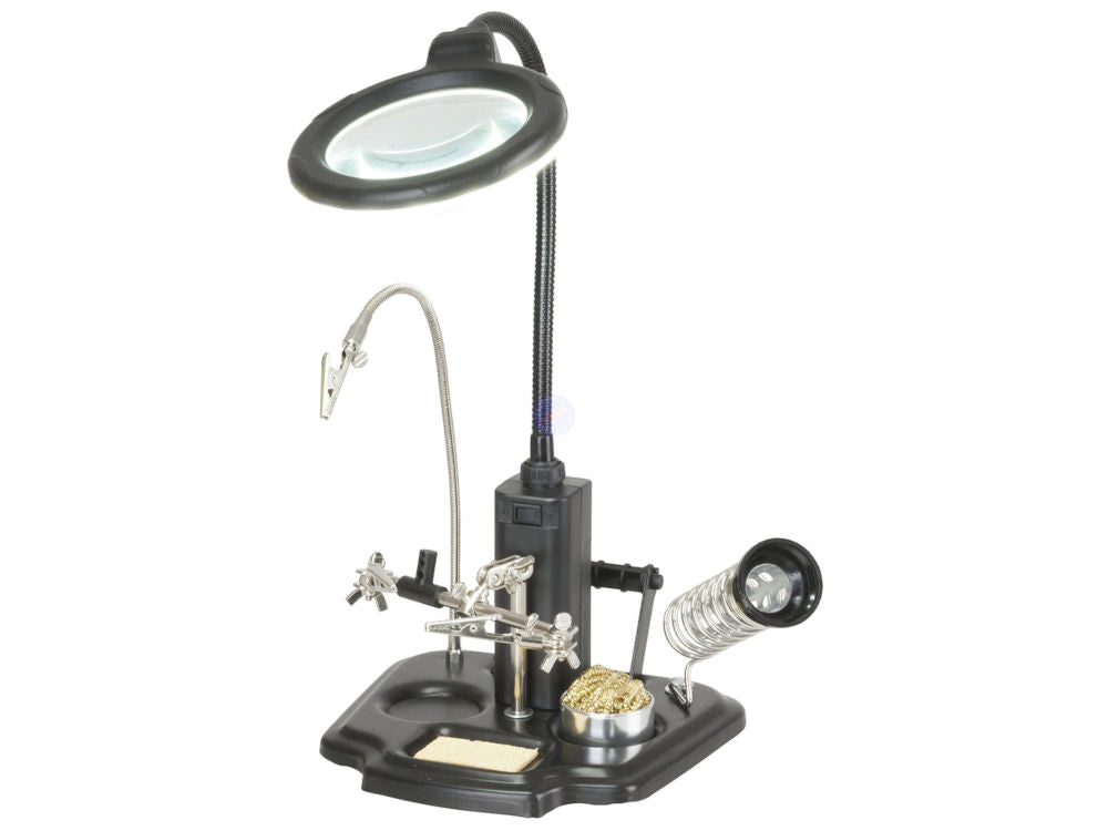 LED Magnifying lamp with third hand