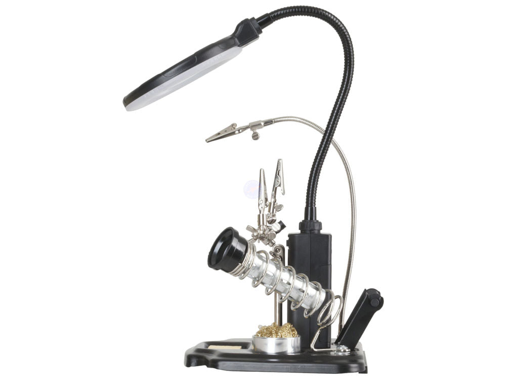LED Magnifying lamp with third hand