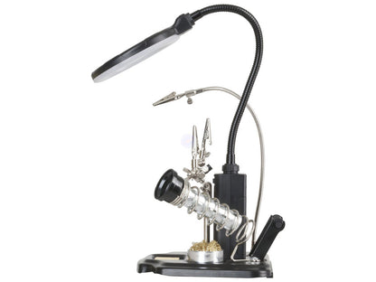 LED Magnifying lamp with third hand