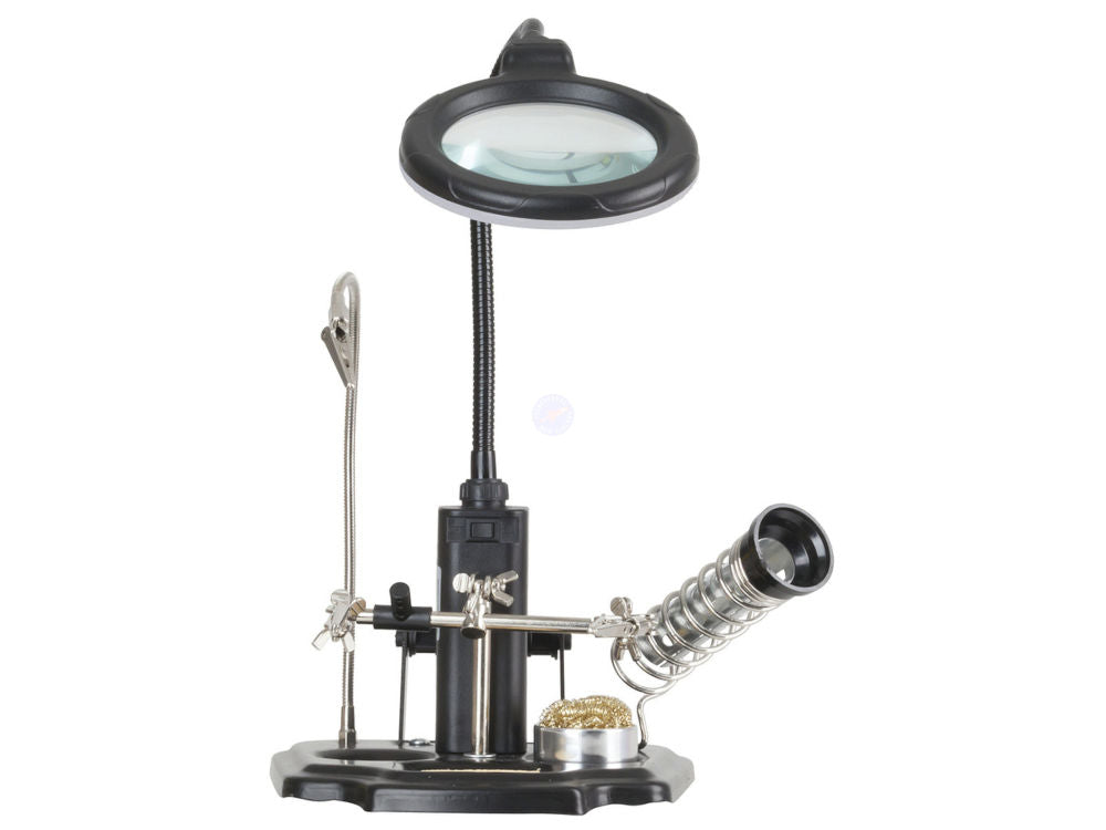 LED Magnifying lamp with third hand
