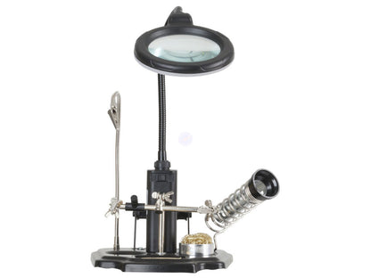 LED Magnifying lamp with third hand