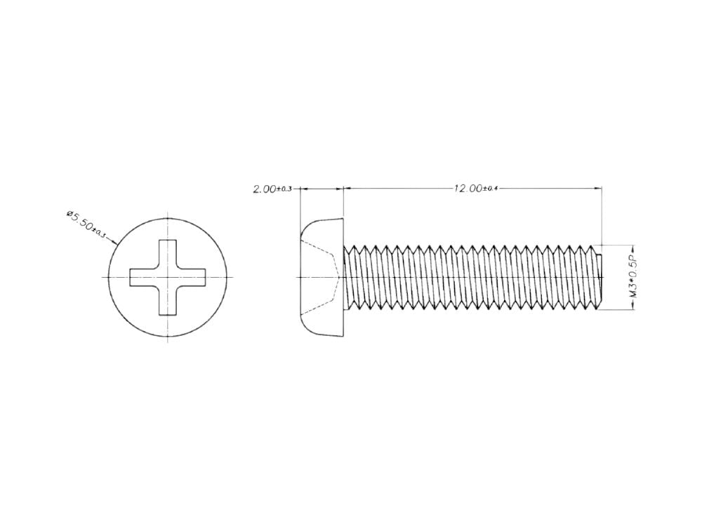 M3 x 12mm Nylon Screws - Pk.10