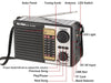 Solar Powered Rechargeable Portable AM FM Radio with LED light