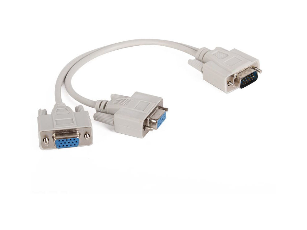 1 to 2 Way Passive VGA Splitter Cable – Dual Monitor Y-Splitter for PC ...